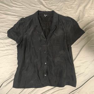 NWOT Madewell Silk Puff-Sleeve Camp Shirt